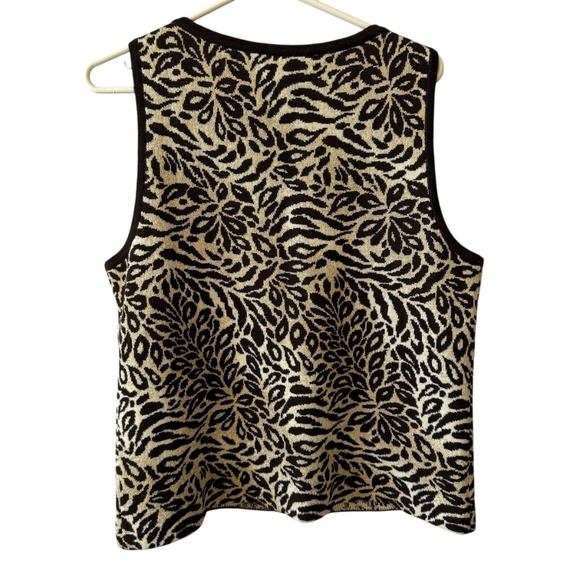 ST JOHN SPORT TANK TOP ANIMAL PRINT LEOPARD CHEETAH METALLIC GLAM LUXE BOLD L - Picture 4 of 11